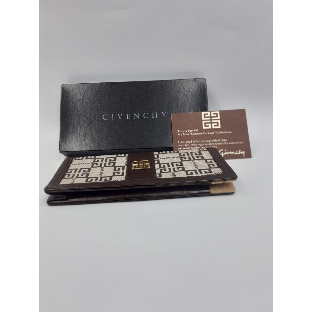 GIVENCHY Vintage Signature Logo Eyeglass, Sunglass Case Canvas Leather Women NWB